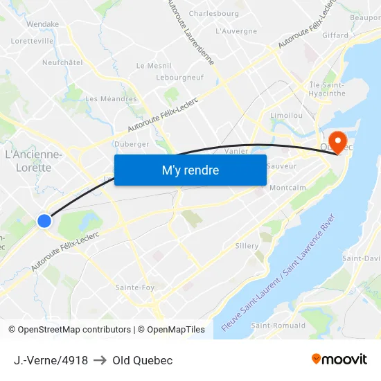 J.-Verne/4918 to Old Quebec map
