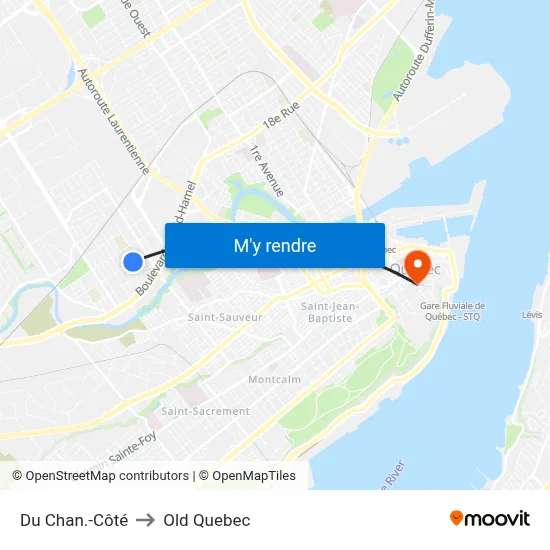 Du Chan.-Côté to Old Quebec map