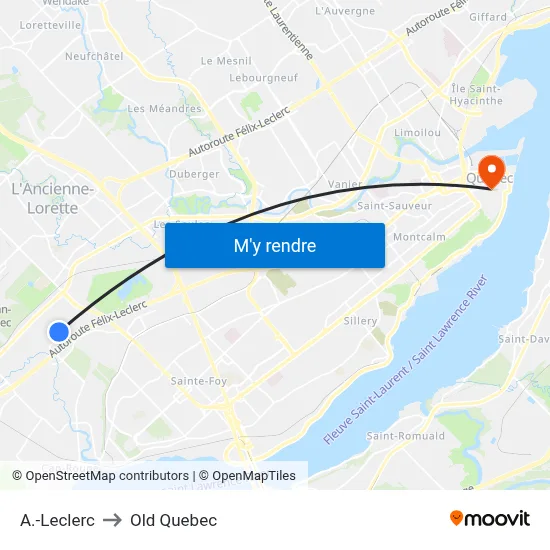 A.-Leclerc to Old Quebec map