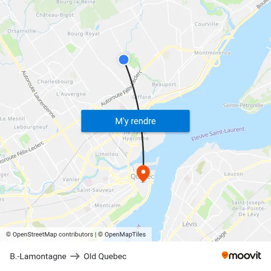 B.-Lamontagne to Old Quebec map