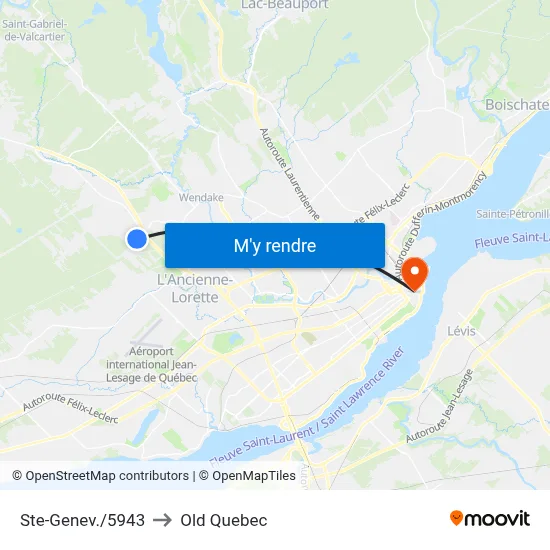 Ste-Genev./5943 to Old Quebec map
