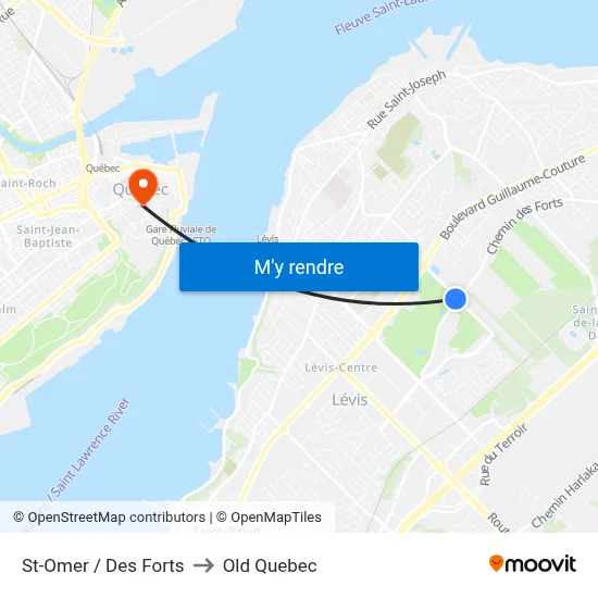 St-Omer / Des Forts to Old Quebec map
