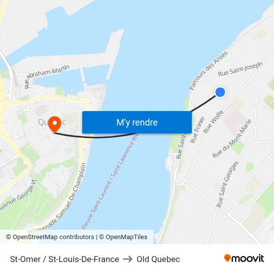 St-Omer / St-Louis-De-France to Old Quebec map