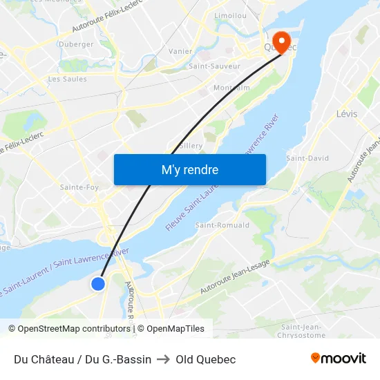Du Château / Du G.-Bassin to Old Quebec map