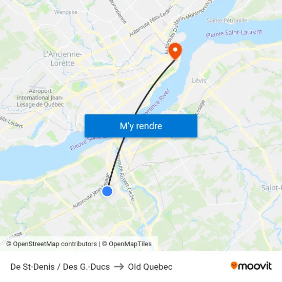 De St-Denis / Des G.-Ducs to Old Quebec map