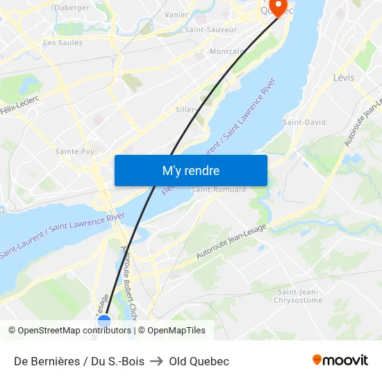 De Bernières / Du S.-Bois to Old Quebec map