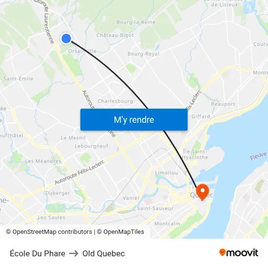 École Du Phare to Old Quebec map