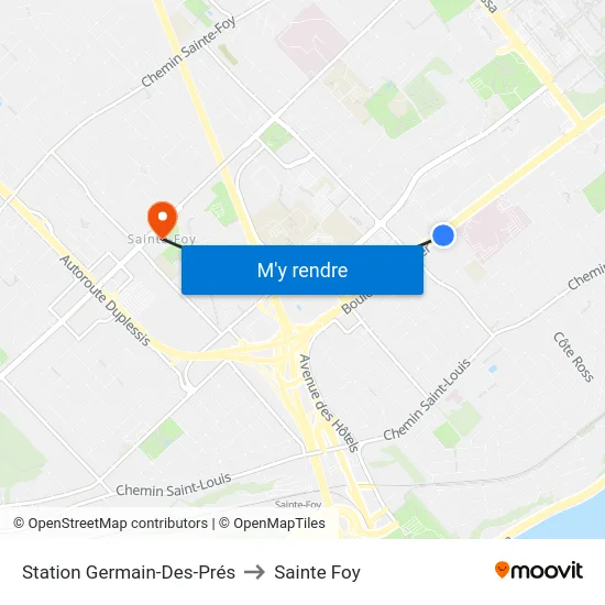 Station Germain-Des-Prés to Sainte Foy map