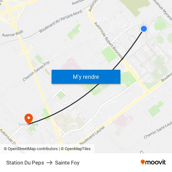Station Du Peps to Sainte Foy map