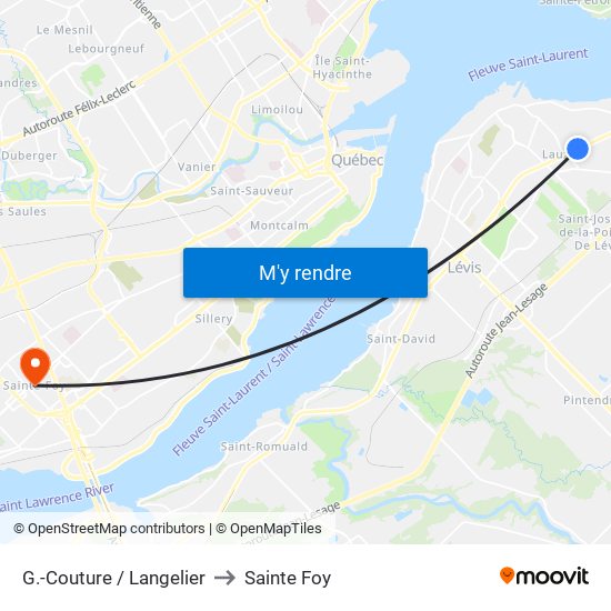 G.-Couture / Langelier to Sainte Foy map