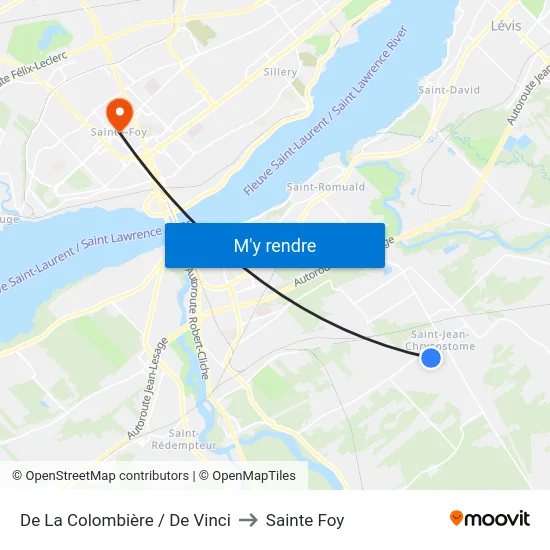 De La Colombière / De Vinci to Sainte Foy map