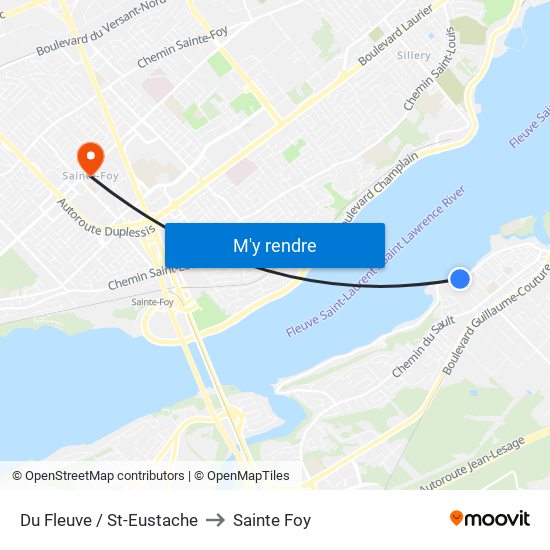 Du Fleuve / St-Eustache to Sainte Foy map