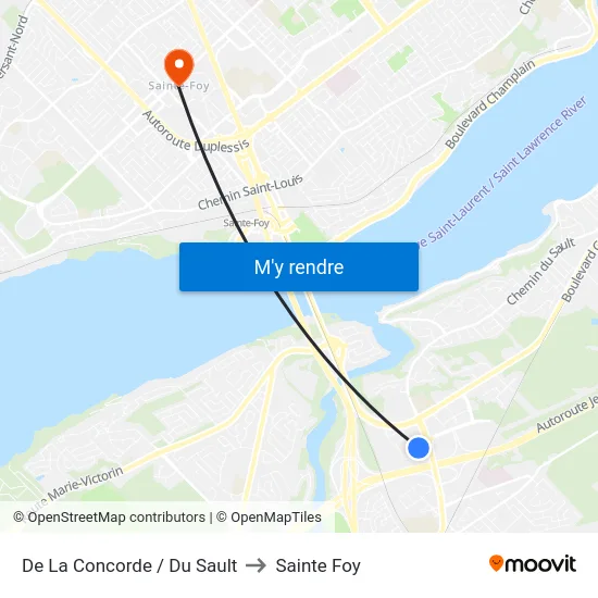 De La Concorde / Du Sault to Sainte Foy map