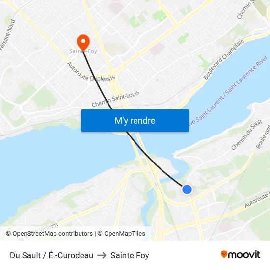 Du Sault / É.-Curodeau to Sainte Foy map