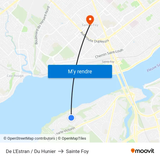 De L'Estran / Du Hunier to Sainte Foy map