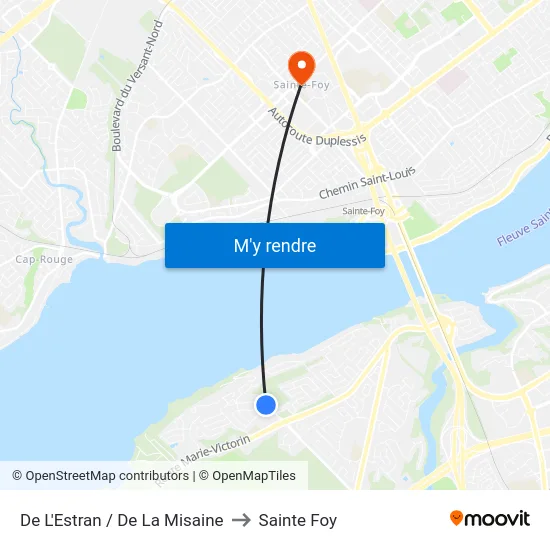 De L'Estran / De La Misaine to Sainte Foy map