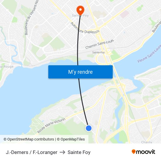 J.-Demers / F.-Loranger to Sainte Foy map