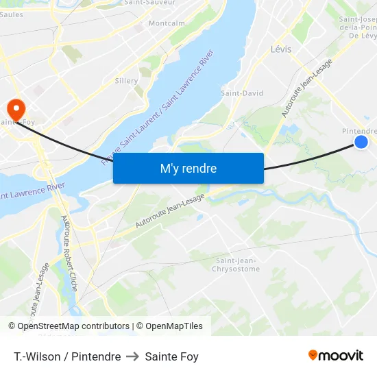 T.-Wilson / Pintendre to Sainte Foy map