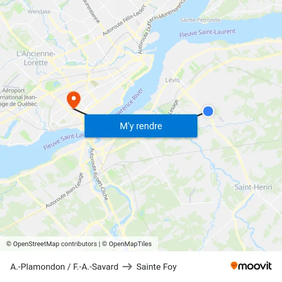 A.-Plamondon / F.-A.-Savard to Sainte Foy map