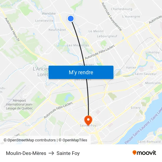 Moulin-Des-Mères to Sainte Foy map