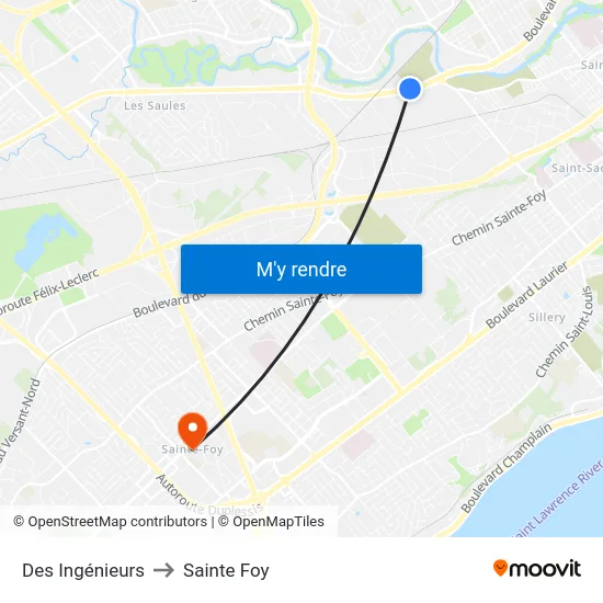 Des Ingénieurs to Sainte Foy map