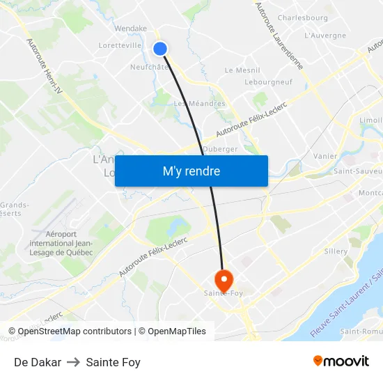 De Dakar to Sainte Foy map