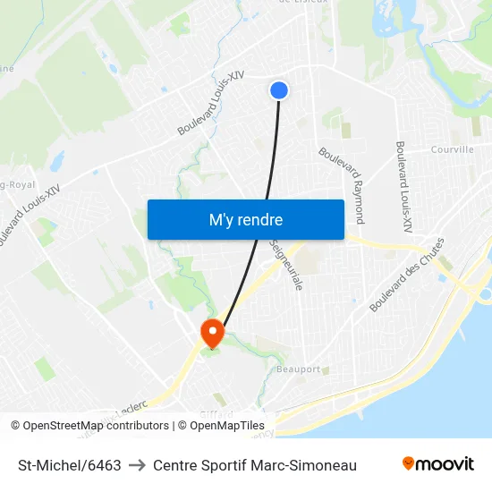 St-Michel/6463 to Centre Sportif Marc-Simoneau map