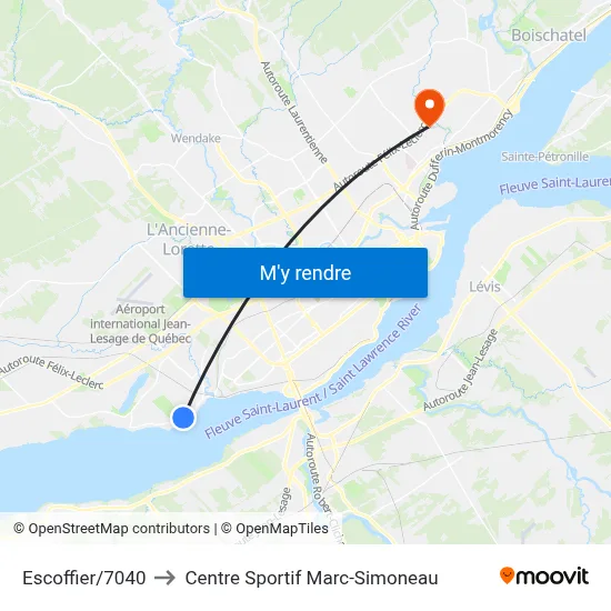 Escoffier/7040 to Centre Sportif Marc-Simoneau map