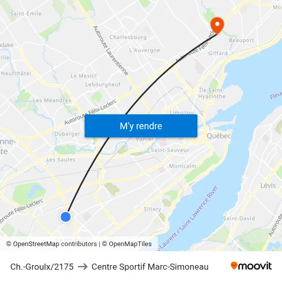 Ch.-Groulx/2175 to Centre Sportif Marc-Simoneau map