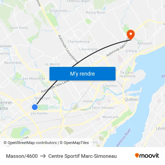 Masson/4600 to Centre Sportif Marc-Simoneau map