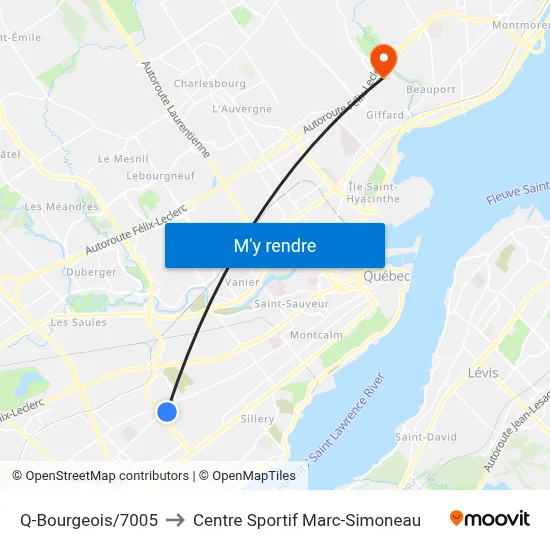 Q-Bourgeois/7005 to Centre Sportif Marc-Simoneau map