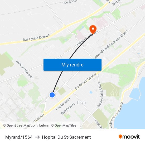 Myrand/1564 to Hopital Du St-Sacrement map