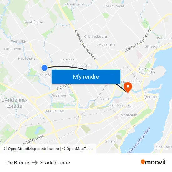 De Brême to Stade Canac map