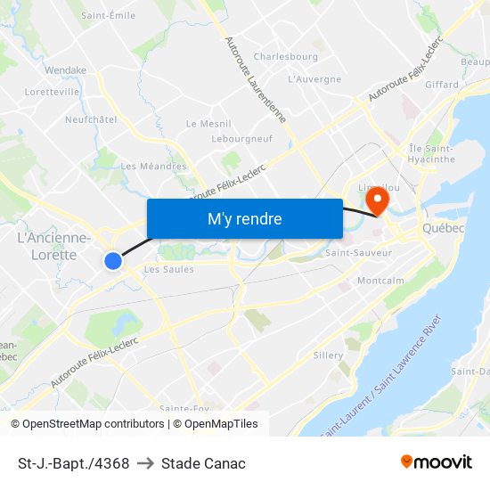 St-J.-Bapt./4368 to Stade Canac map