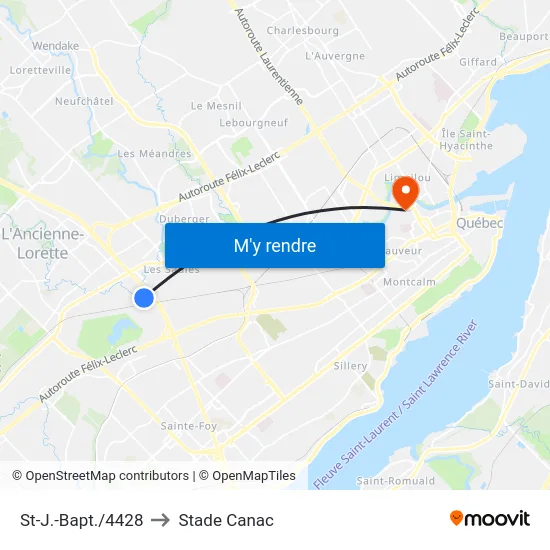 St-J.-Bapt./4428 to Stade Canac map