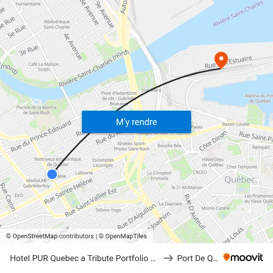 Hotel PUR Quebec a Tribute Portfolio Hotel Quebec City to Port De Quebec map
