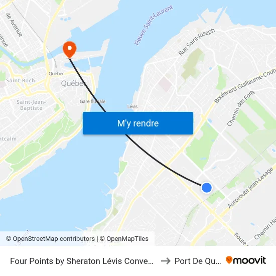 Four Points by Sheraton Lévis Convention Centre to Port De Quebec map