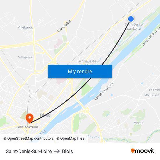 Saint-Denis-Sur-Loire to Blois map