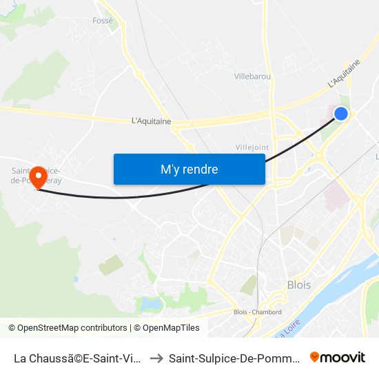 La Chaussã©E-Saint-Victor to Saint-Sulpice-De-Pommeray map