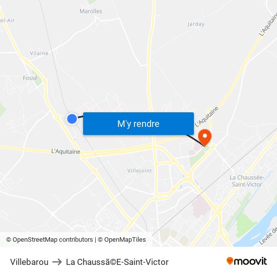 Villebarou to La Chaussã©E-Saint-Victor map