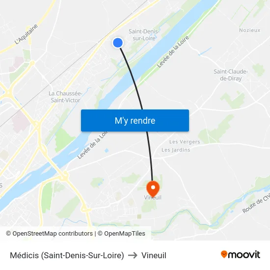 Médicis (Saint-Denis-Sur-Loire) to Vineuil map