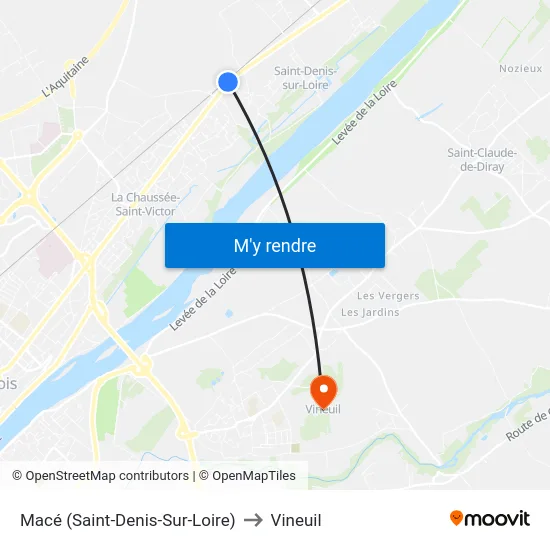 Macé (Saint-Denis-Sur-Loire) to Vineuil map