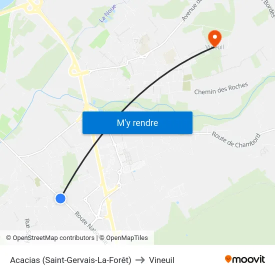 Acacias (Saint-Gervais-La-Forêt) to Vineuil map