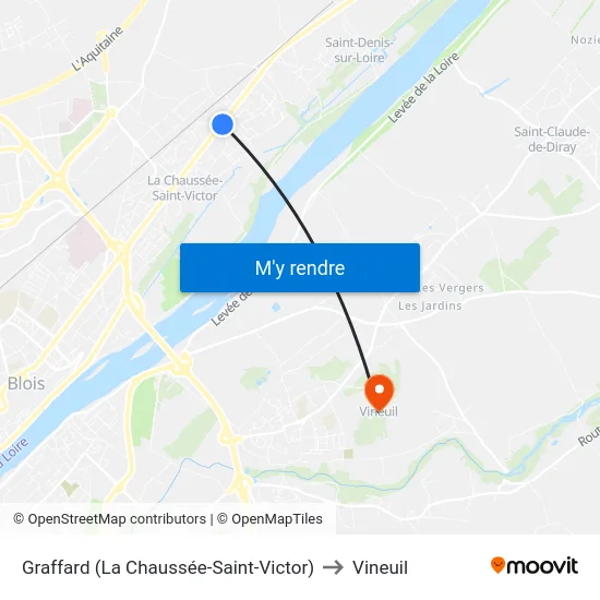 Graffard (La Chaussée-Saint-Victor) to Vineuil map