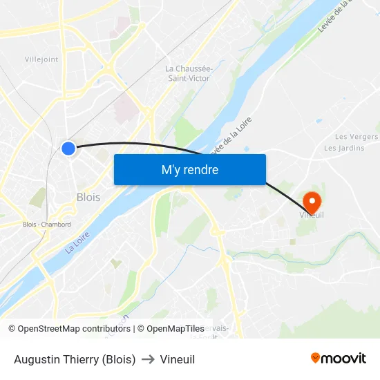 Augustin Thierry (Blois) to Vineuil map
