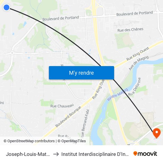 Joseph-Louis-Mathieu / Robert-Boyd to Institut Interdisciplinaire D'Innovation Technologique (3it) map