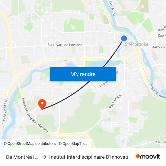 De Montréal / Dufferin to Institut Interdisciplinaire D'Innovation Technologique (3it) map