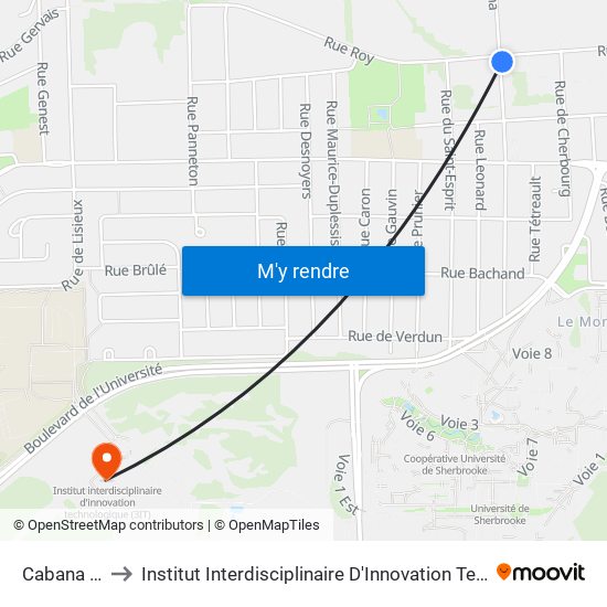 Cabana / Roy to Institut Interdisciplinaire D'Innovation Technologique (3it) map