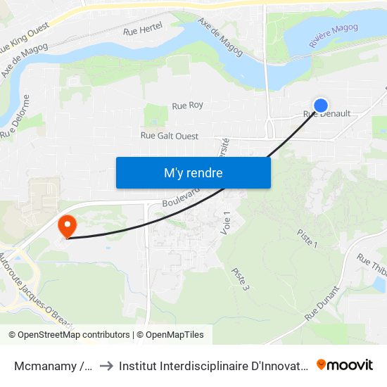 Mcmanamy / De Dieppe to Institut Interdisciplinaire D'Innovation Technologique (3it) map