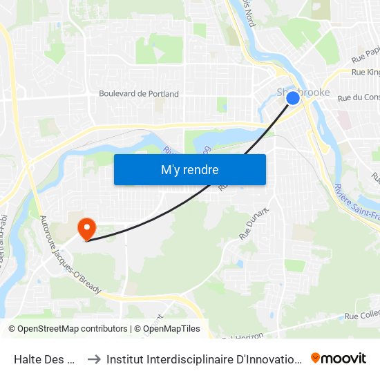 Halte Des Pionniers to Institut Interdisciplinaire D'Innovation Technologique (3it) map